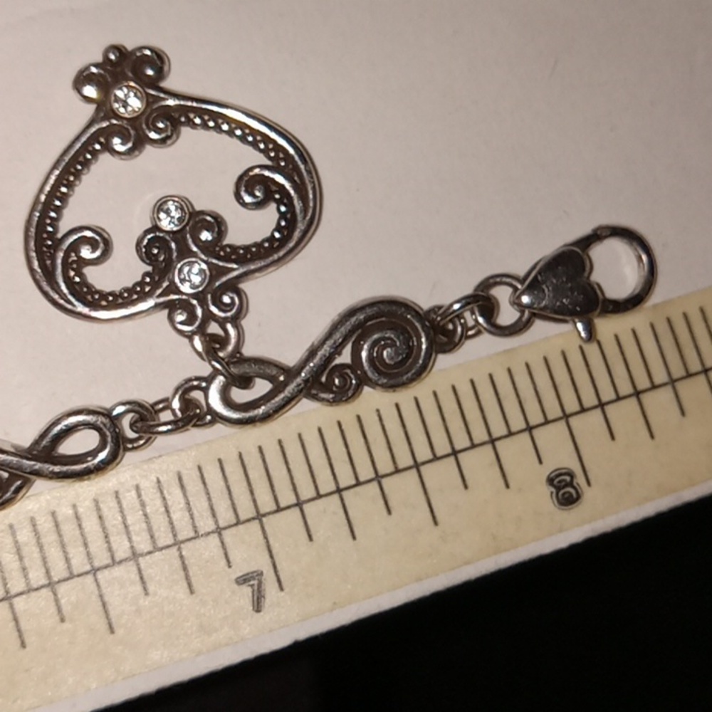 Brighton Scroll Hearts Silver Bracelet Adjustable - Picture 7 of 8